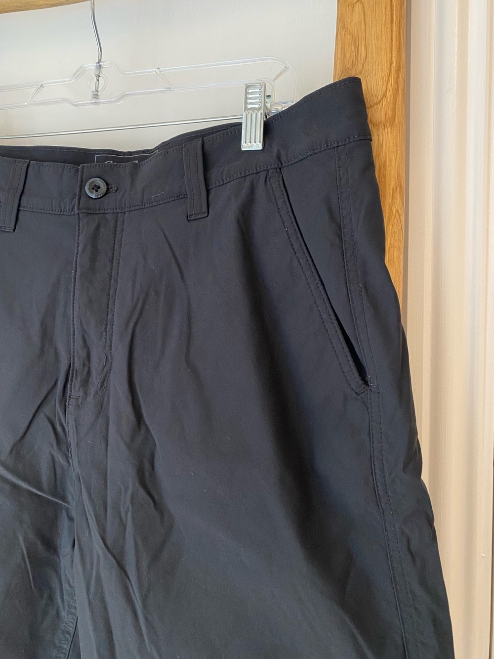 Eddie Bauer Travex Fleece Lined Shorts Mens Sz 35 Black Hiking Climbing Gorpcore - Picture 2 of 9